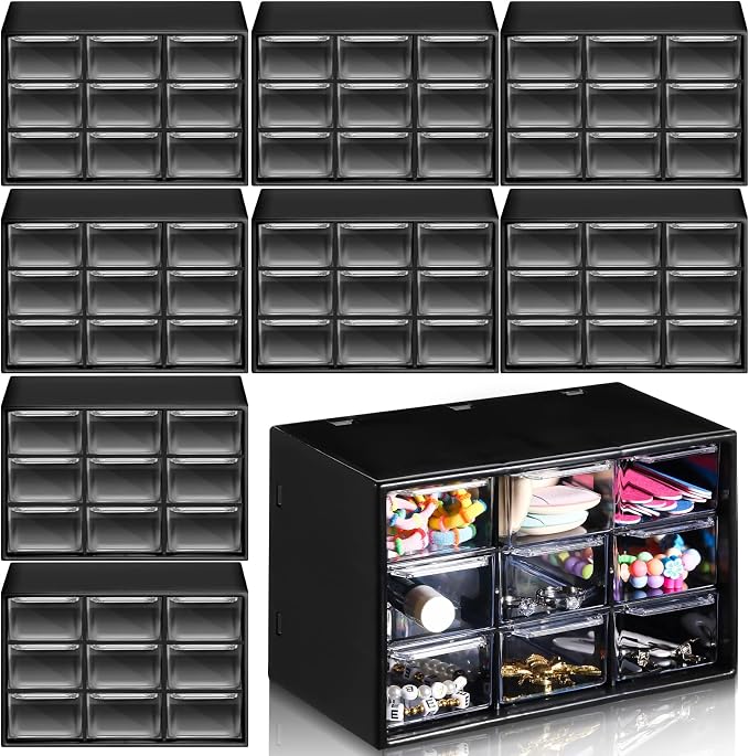 Rtteri 9 Pieces Mini Drawer Organizer Plastic Desktop Storage Box Desk Craft by Rtteri