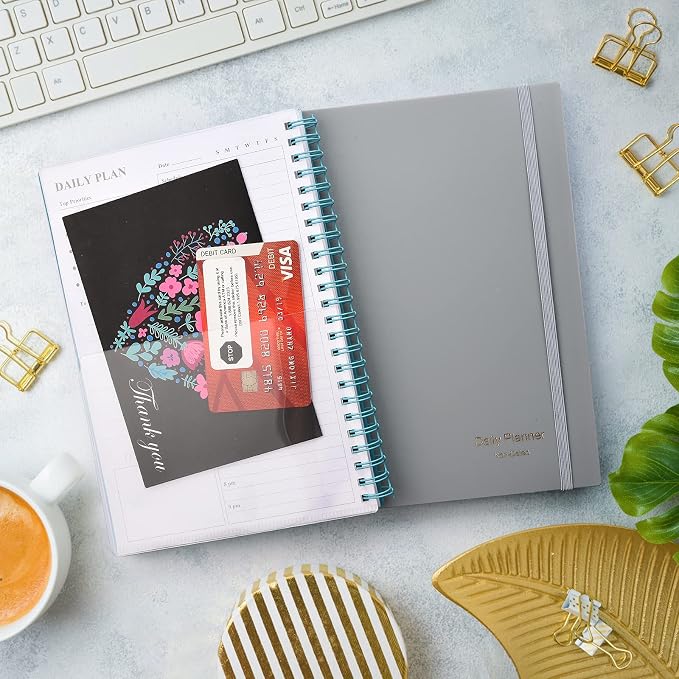 Daily Planner Undated, Asten To Do List Notebook Hourly Schedules Spiral - Image 8
