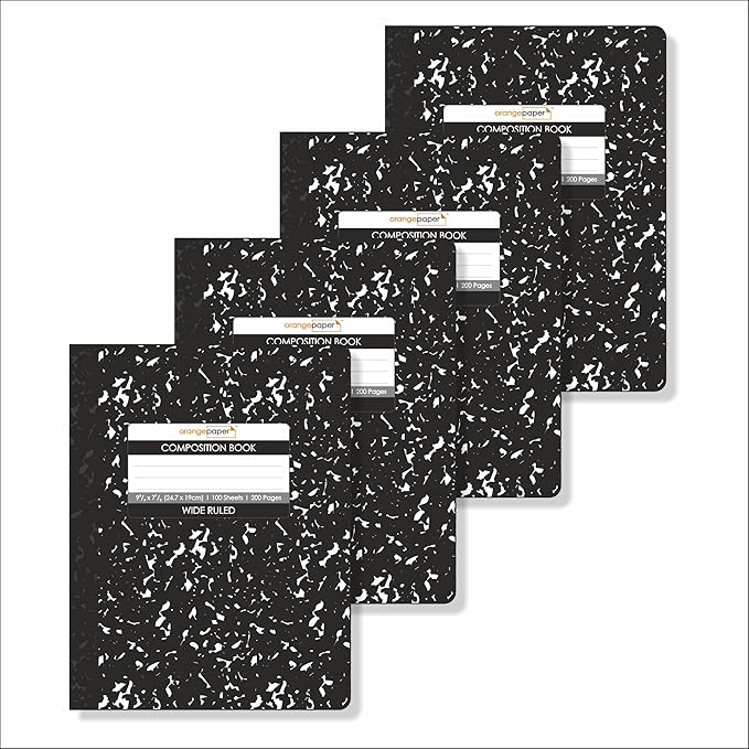 Composition Book – 100 Sheets, Wide Ruled, 9.75 x 7.5 inch – Durable Flex Cover by Unknown