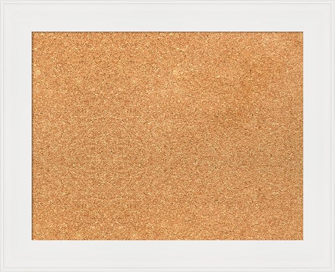 Amanti Art Natural Cork Board for Wall, 17x21 Vision Board with White Frame, Small Corkboard Office Decor for Home Organization, Casual Corkboard Pinboard to Display Items for Home Organization in-DeskLoop Office