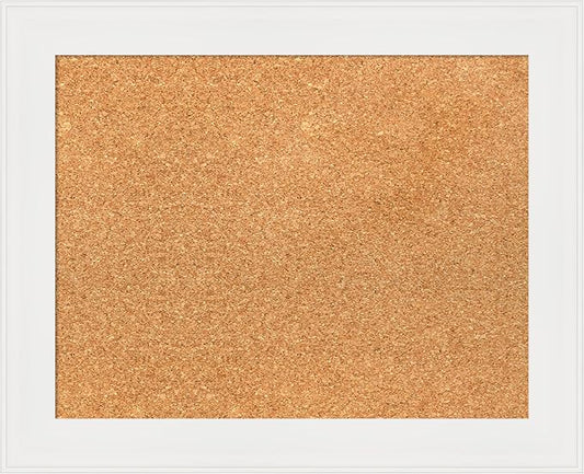 Amanti Art Natural Cork Board for Wall, 17x21 Vision Board with White Frame, Small Corkboard Office Decor for Home Organization, Casual Corkboard Pinboard to Display Items for Home Organization in-DeskLoop Office