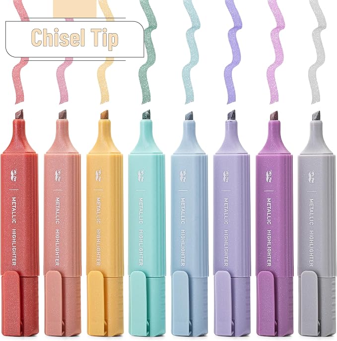 Mr. Pen- Glitter Highlighters, 8 Pack, Metallic Colors | Chisel Tip Highlighter - Image 4