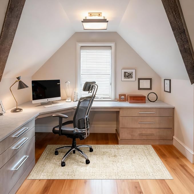Office Chair Mat for Hardwood Floor, Anti-Slip Under Desk Mat Rug for Rolling - Image 2