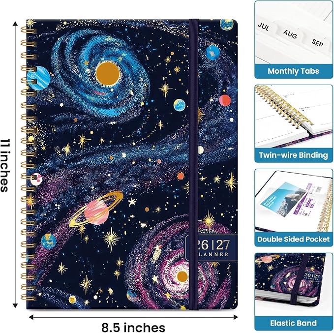 Planner 2026–2027, Academic Monthly Weekly Spiral Calendar, July 2026 – June - Image 4