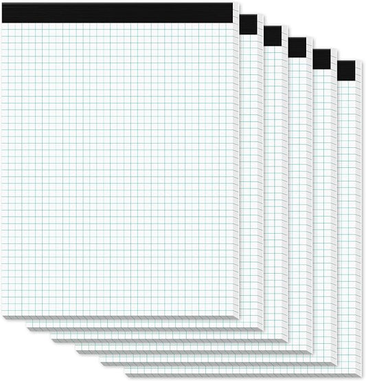 Zaviko Graph Paper Pads 8.5 x 11, 6 Pack, 4x4 Blue Quad Grid Paper Pad by Home
