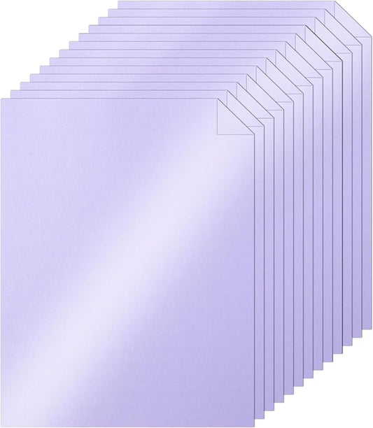 Silunkia 100 Sheets Purple Shimmer Cardstock 8.5 x 11 Cutting Paper, 75lb by Silunkia