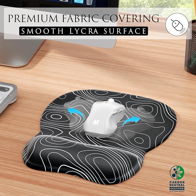 MROCO Ergonomic Mouse Pad Gel Wrist Rest, 9.4 x 8.1 in, Gel Wrist Comfort - Image 2