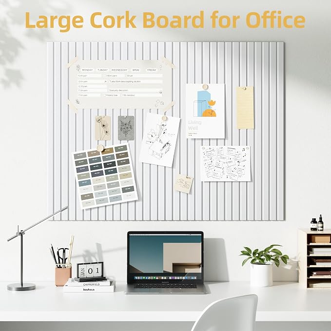 Large Cork Board for Wall 36" x 48" White Bulletin Board - Image 2