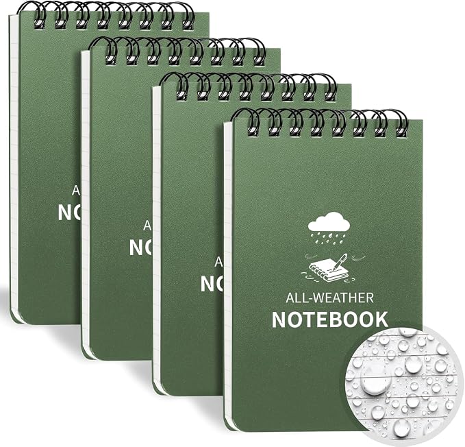 Waterproof Notebook, 4 Pack Pocket Notepad, All Weather Police Pocket Notebook by Unknown