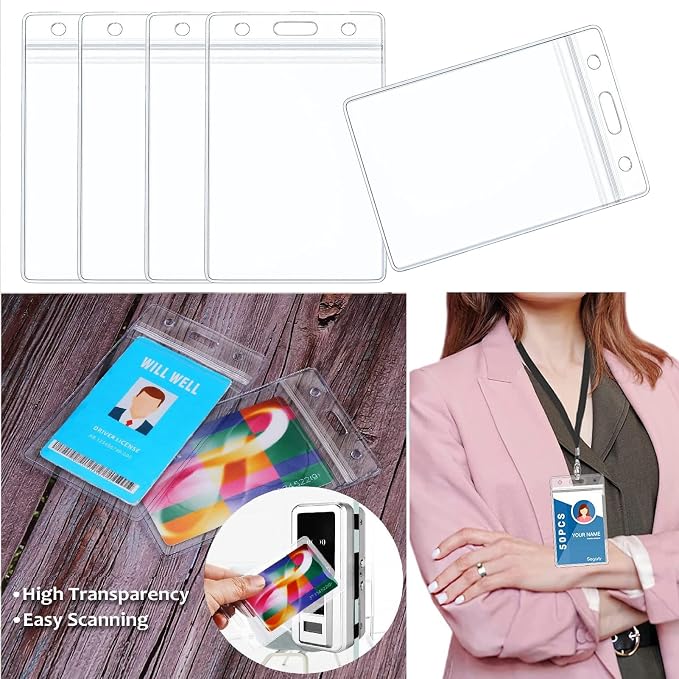 120 Pack Name ID Badge Holder-Plastic Badge Holder - Image 7