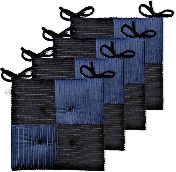 Office Stacking Chair Cushions 4 Pack, Corduroy High Density Foam Kitchen Seat by Zalvox