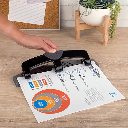 Swingline 3 Hole Punch, 12 Sheet Capacity Three Hole Puncher 3 Ring, Paper Punch - Image 3
