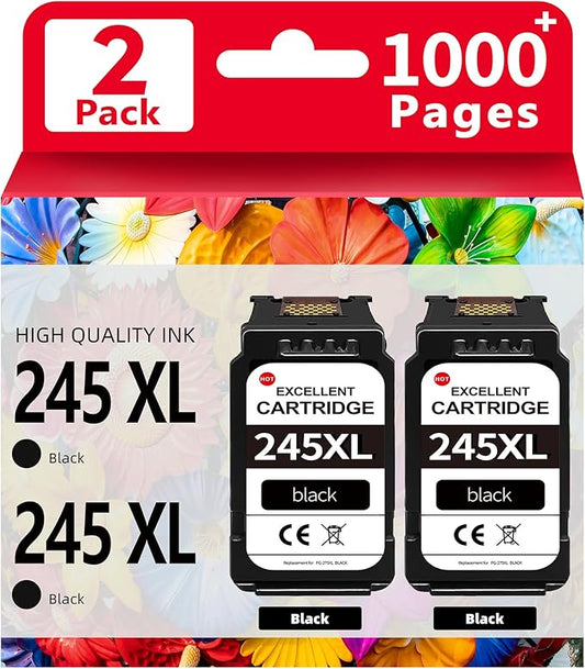Replacement for Canon 245XL Black Ink Cartridges for Canon 243 Black Ink PG-245-High Yield, Compatible with Cannon MX490 MX492 MG2500 MG2522 MG2525 MG3022 MG2920 TS3100 TS3122 TS3300 TS3322-DeskLoop Office