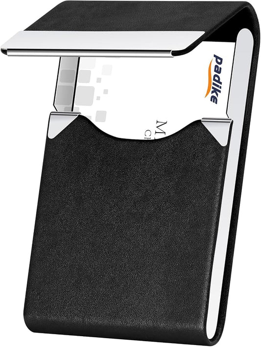 Padike Professional Business Card Holder PU Leather Business Card Case Name by padike