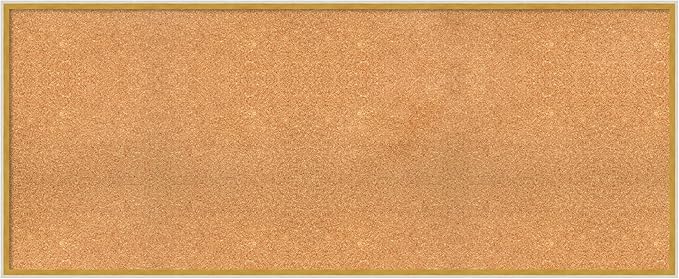 Amanti Art Natural Cork Board for Wall, 25x61 Vision Board with White Frame, Oversize Corkboard Office Decor for Home Organization, Modern Corkboard Pinboard to Display Items for Home Organization in-DeskLoop Office