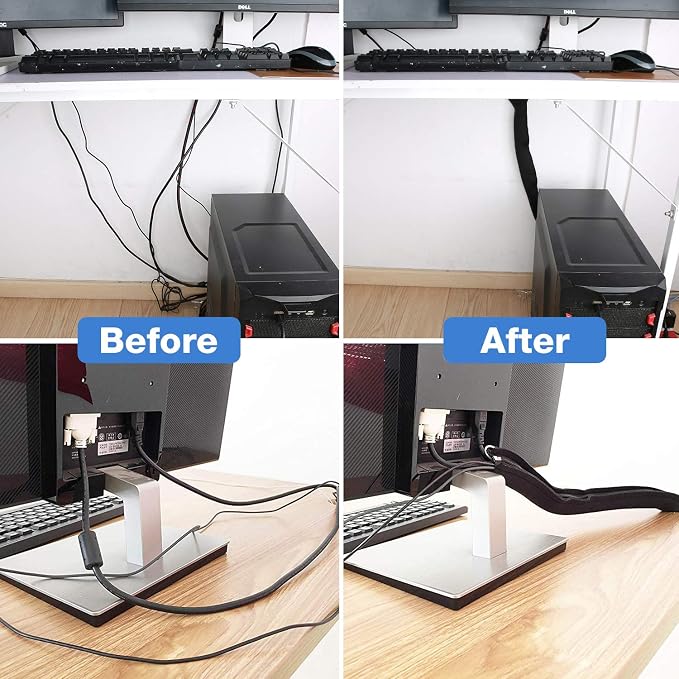 JOTO 4 Pack Cable Management Sleeve, 19-20 Inches Cord Organizer System - Image 4