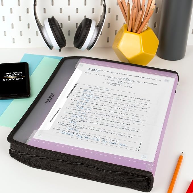 Five Star Expanding File Organizer + Study App, 7-Pocket Accordian File - Image 8