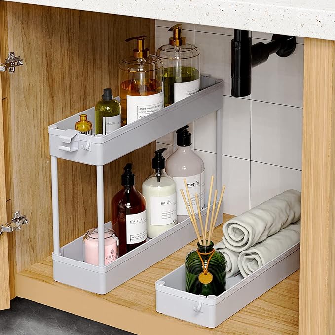SPACEKEEPER Slim Rolling Storage Cart, 3 Tier Storage Organizer Laundry Room - Image 5