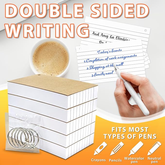 500PCS White Index Cards, 3x5 Inches Flash Cards - Image 5