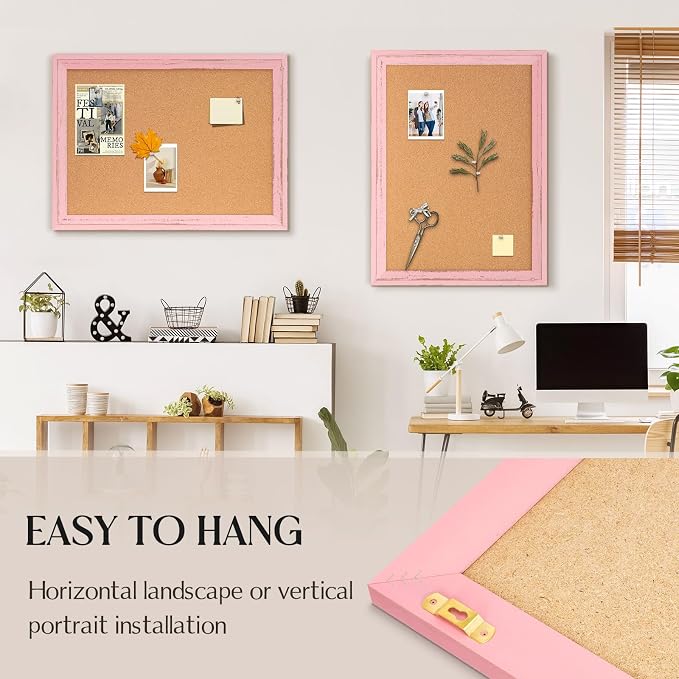 Cork Board Bulletin Board, Decorative Pin Board, Wall Mounted, - Image 5
