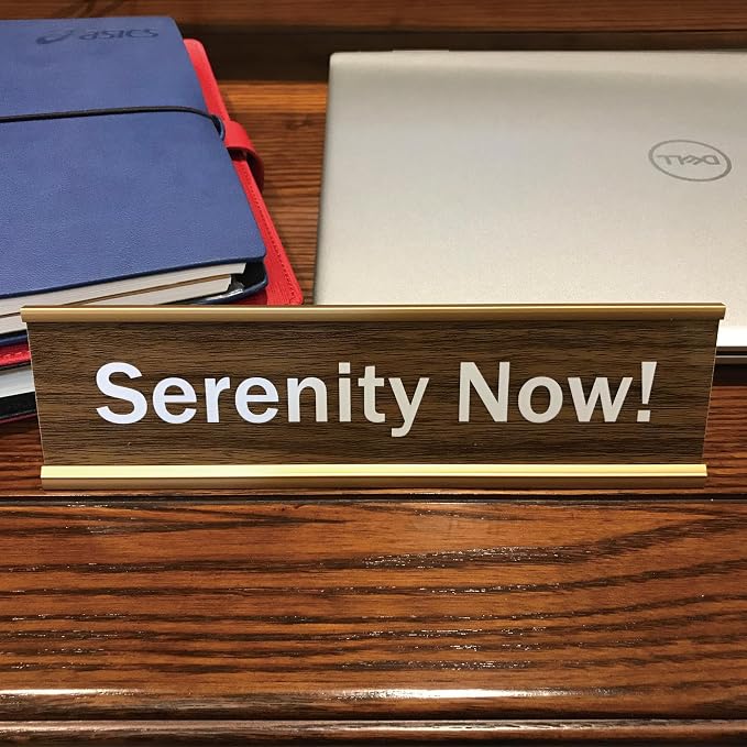 Serenity Now Funny Desk Signs Decor - Image 5