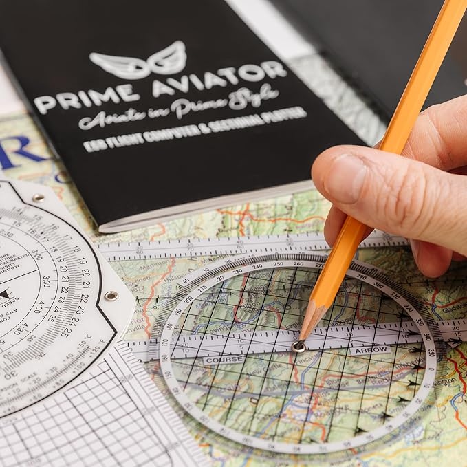 E6B Flight Computer for Pilots – Includes Aviation Plotter, Guidebook & Case – Compatible with IFR/VFR Charts – Flight Training Tool-DeskLoop Office