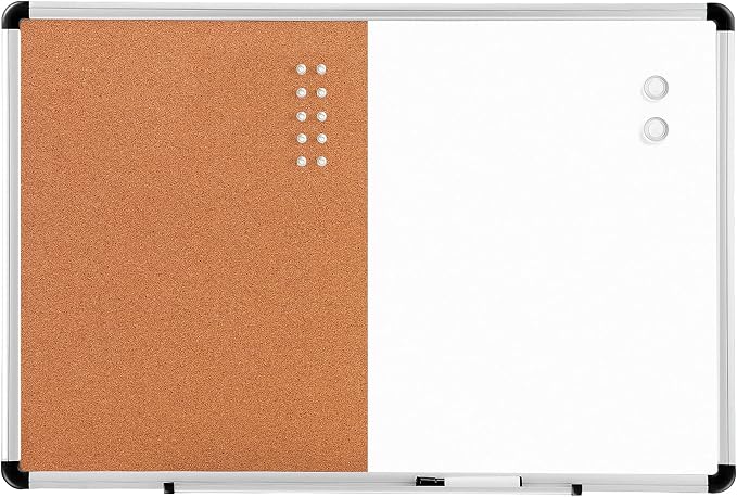 Amazon Basics Magnetic Dry Erase Whiteboard & Cork Board Combo, Wall Mounted - Image 9