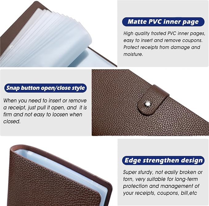 Leather Receipt Organizer, Coupon Organizer - Image 7