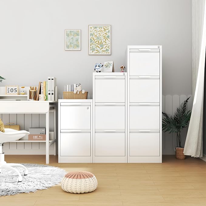4-Drawer File Cabinet with Lock, Metal Vertical Filing Cabinets - Image 2