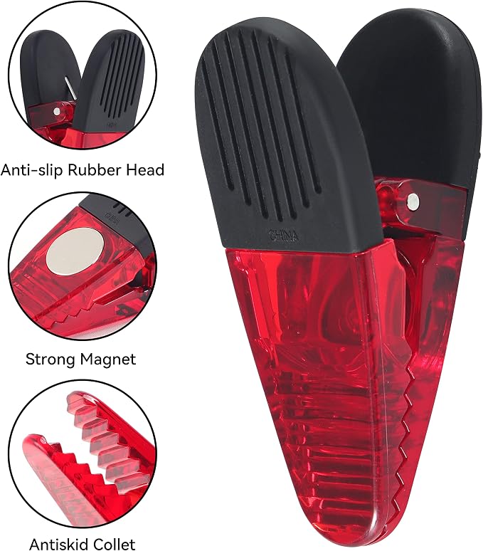 3-1/4" Length Plastic Refrigerator Magnet Clips Sets，Magnet Paper Clips - Image 4