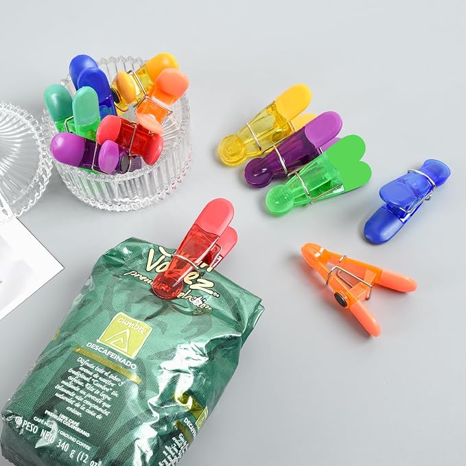 12 Pack Chip Bag Clips, Foods Snacks Bag Clamps Sealing Bar, Refrigerator - Image 4