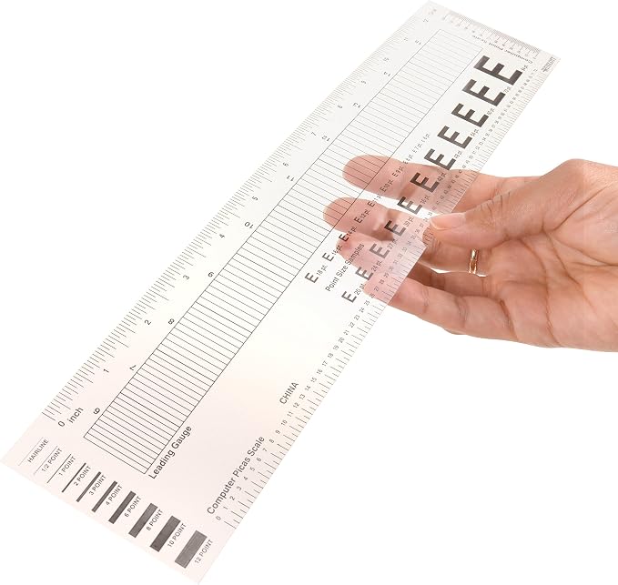 Westcott GA-96 Computer Point & Pica Ruler, Transparent Graphic Arts Ruler - Image 3