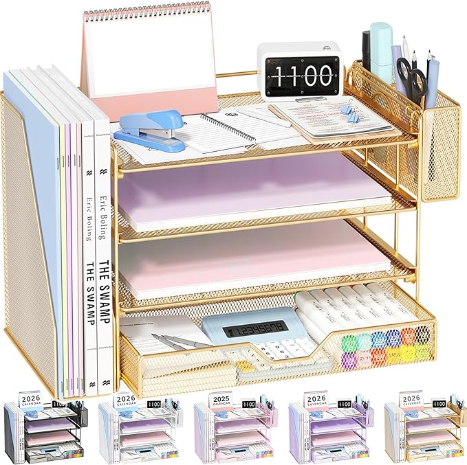 OPNICE Desk Organizers and Accessories, 4-Tier Office Desk Accessories & by OPNICE