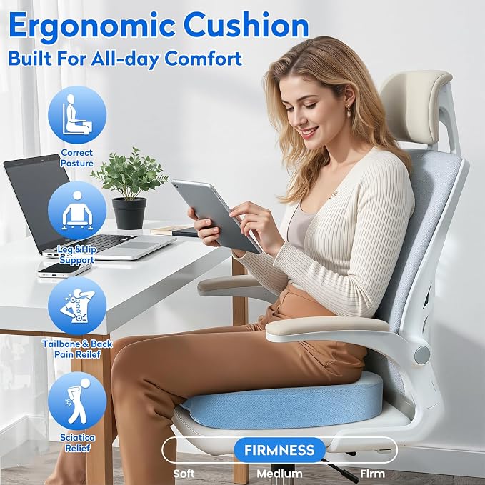 CushZone Seat Cushion, Office Chair Cushions, Car Seat Cushion, Non-Slip - Image 6