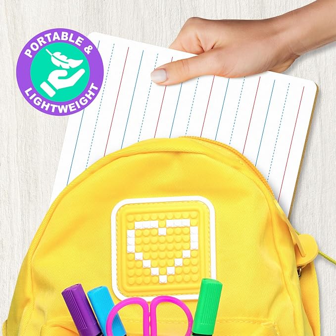 Scribbledo 2 Pack Small Lined Dry Erase Board Kids, 9x12 Double Sided | Value - Image 6