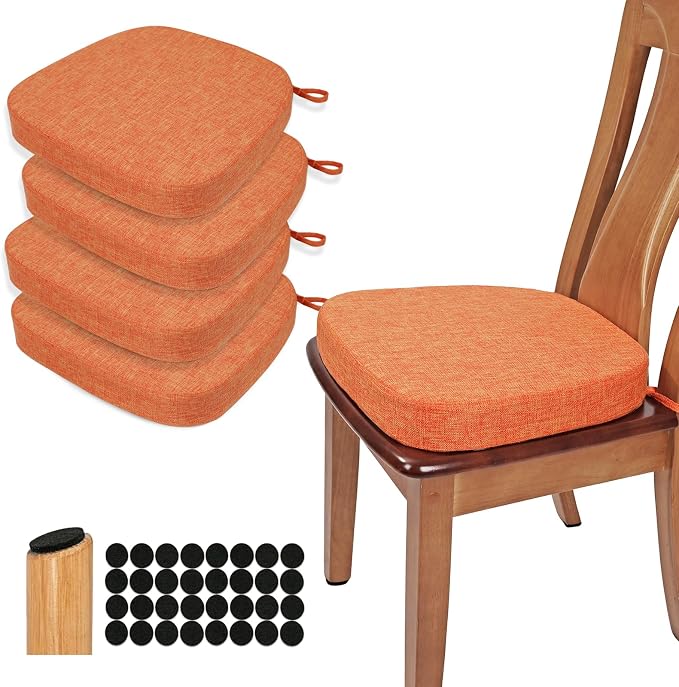 BUYUE Thickened 2.5" Dining Chair Cushions Set of 4, U-Shape High Density Foam by BUYUE