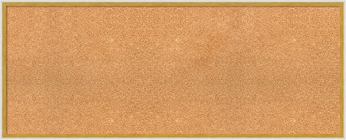Amanti Art Natural Cork Board for Wall, 19x47 Vision Board with White Frame, Oversize Corkboard Office Decor for Home Organization, Modern Corkboard Pinboard to Display Items for Home Organization in-DeskLoop Office