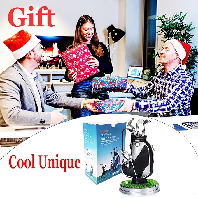 Golf Gifts for Men - Ideal Stocking Stuffers for Adults, White Elephant Gifts for Golfers, Dad, Him, Coworkers, Boss on Christmas & Birthday - Funny Golf Pen Holder, Home Office Decor Desk Accessories-DeskLoop Office