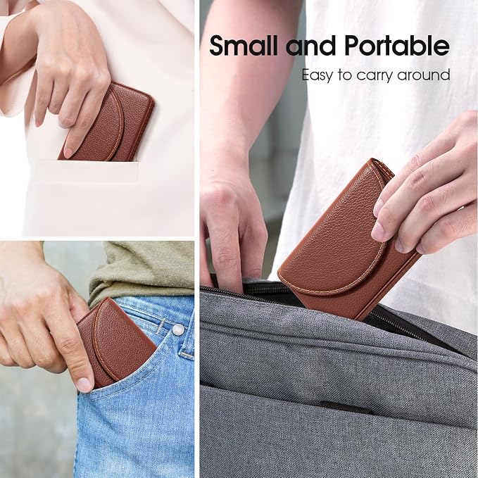 MaxGear Business Card Holder Case, PU Leather Business Card Case, Coffee | - Image 6