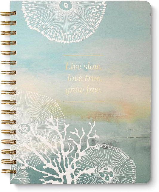 Compendium Spiral Notebook – Live Slow, Love True, Grow Free. – A Designer Spiral Notebook with 192 Lined Pages, College Ruled, 7.25" W x 9.25" H-DeskLoop Office
