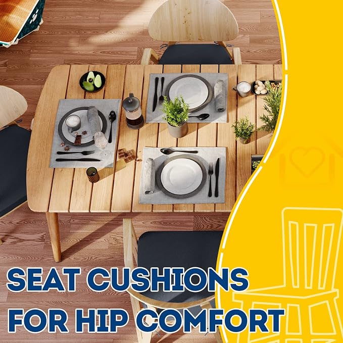AAAAAcessories D-Shaped Chair Cushions, Machine-Washable Cover, Charcoal Gray - Image 8