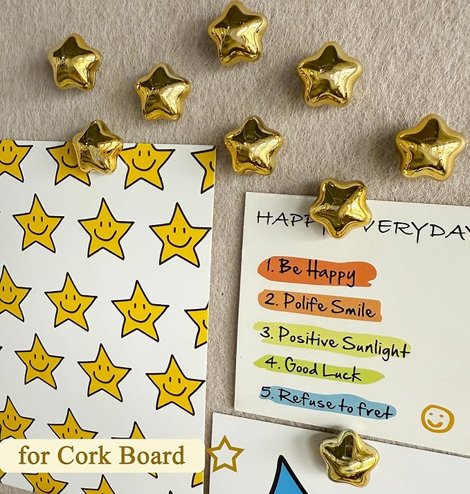 Gold Push Pins for Wall, Thumb Tacks for Bulletin Board, Cute Decorative - Image 4
