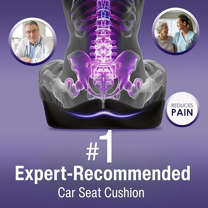 Pressure Relief Seat Cushion for Tailbone Pain – X Large Office Chair Cushion for Back Pain, Coccyx & Sciatica Pain Relief Pillow. Memory Foam Seat Cushions for Office Chairs + Extra Cover (Green)-DeskLoop Office