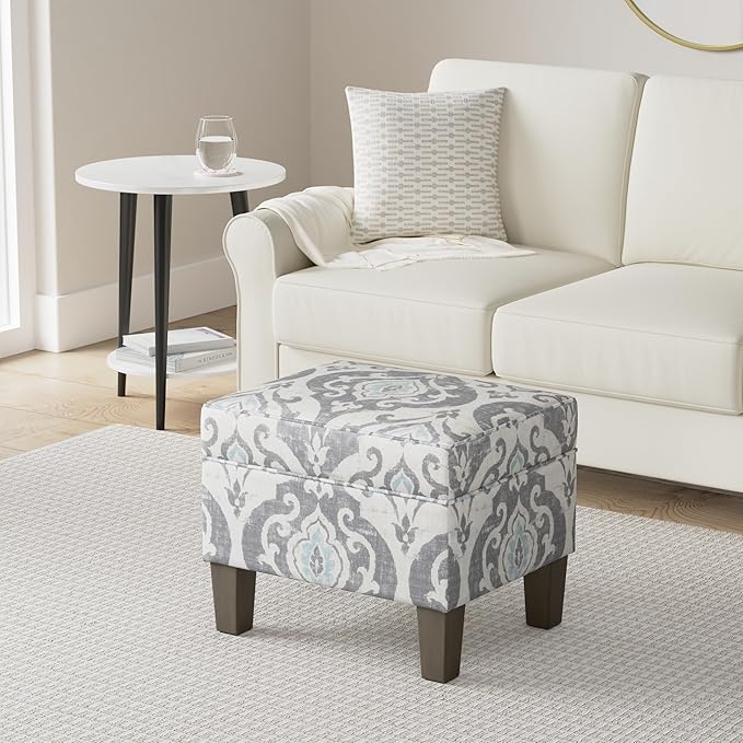 Home Decor | Dinah Collection Modern Storage Ottoman | Ottoman with Storage for Living Room & Bedroom(Blue Slate)-DeskLoop Office