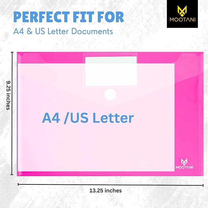 25 Pack Plastic Envelopes, Folders - Image 3