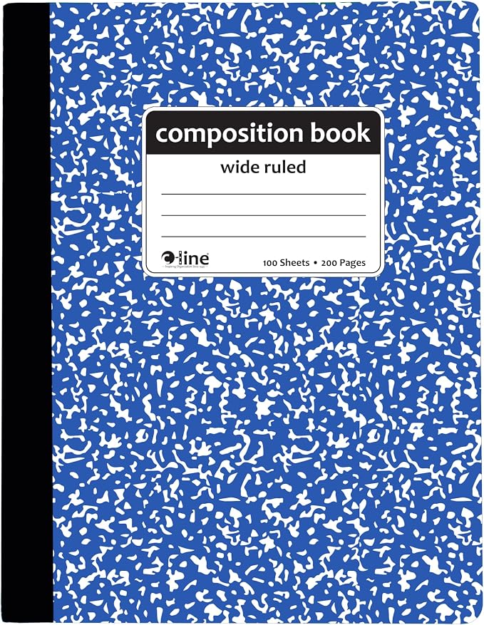 C-Line Composition Notebook, Wide Ruled, Marble Cover, 1 Notebook, Color May - Image 3
