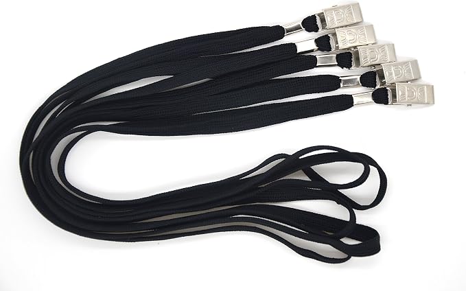 Bird Fiy 50 Pcs Cotton Lanyards Bulldog Clip 32-inch Flat Braid Neck Lanyard - Image 2
