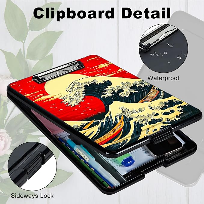 Red Sky Waves A4 Clipboard - Image 3