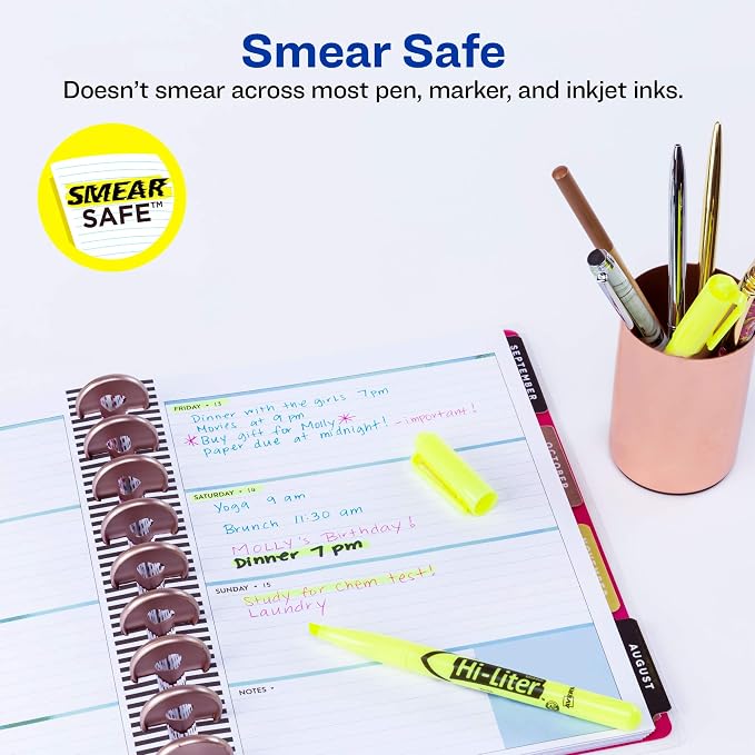 Avery Hi-Liter Pen-Style Highlighters, Smear Safe Ink, Chisel Tip, 12 - Image 2