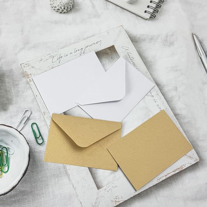 100 Pack Gift Card Envelopes 4 x 2.75" Mini Envelopes 120GSM Small Paper - Image 4